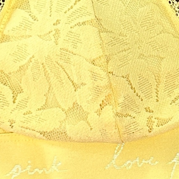PINK Victoria's Secret Yellow Lace Bra Intimates Size Small - Picture 6 of 7